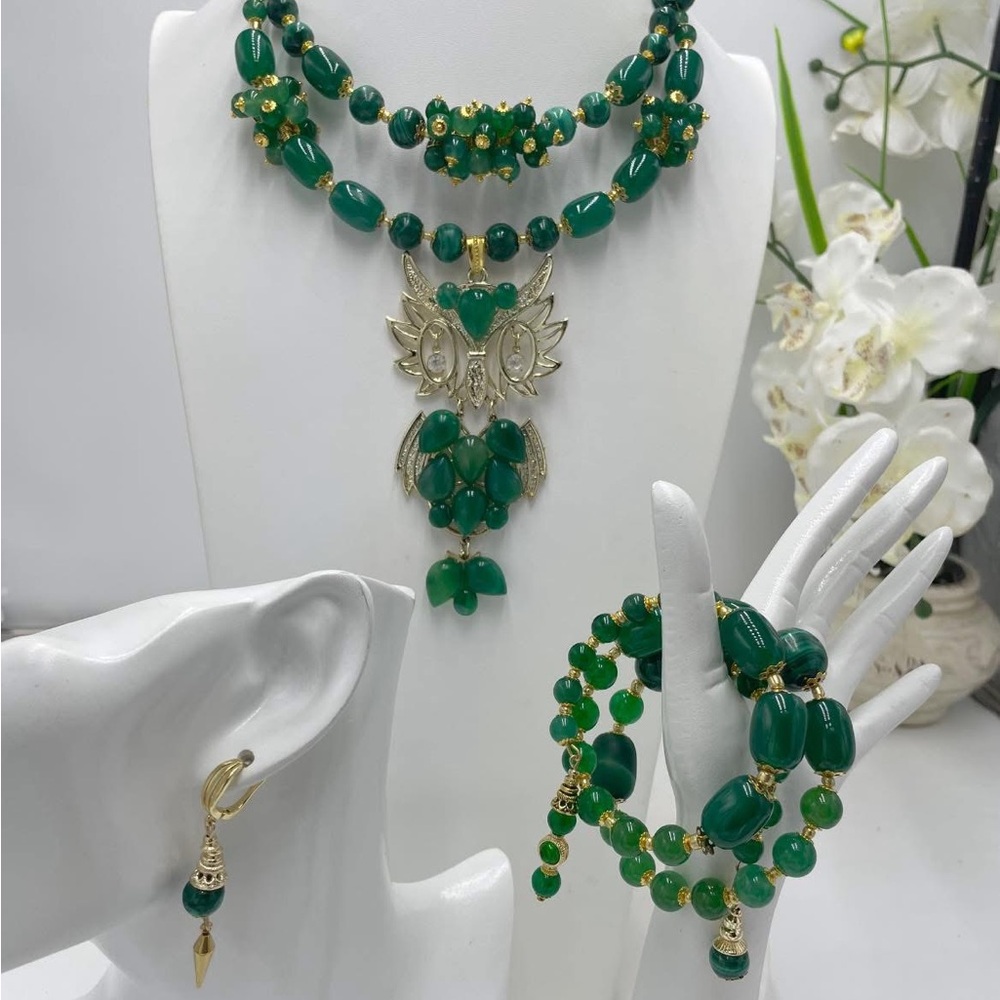 Jewelry Set “Forest Beauty”. Handmade.